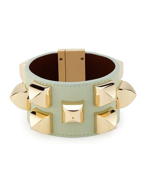 Shop Givenchy Lock Leather Cuff Bracelet 